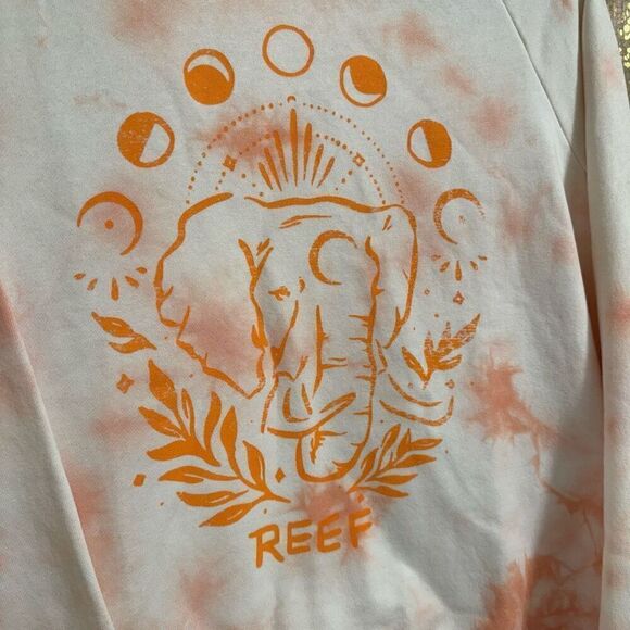 Reef Trunks Elephant Raglan Crew Sweater Tie Dye Peach Melba Small NWT - Picture 3 of 10